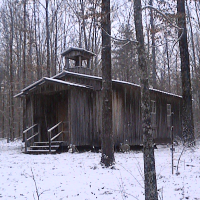 Snow on the chapel.